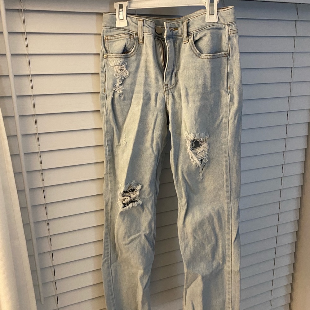 Art Class Light Blue Distressed Kids Jeans